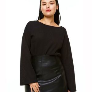 H&M Black Wide-Sleeve Knit Sweater